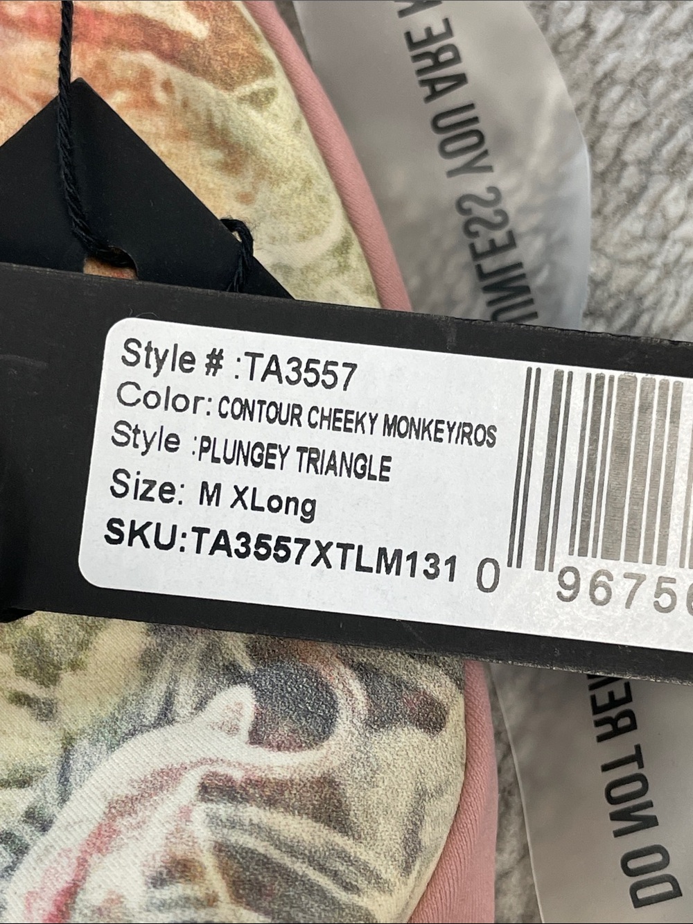 NWT TA3 Contour Cheeky Monkey One Piece Swimsuit Plungey Triangle M XLong - Picture 14 of 14